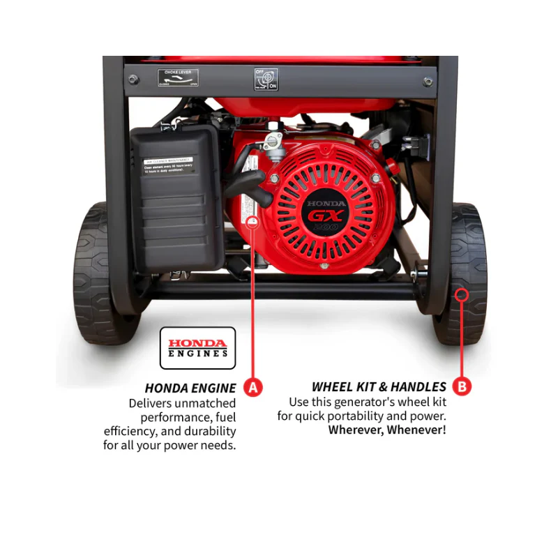 4000 Watt Honda Powered Generator Portable Gas Power Professional Use - Image 3