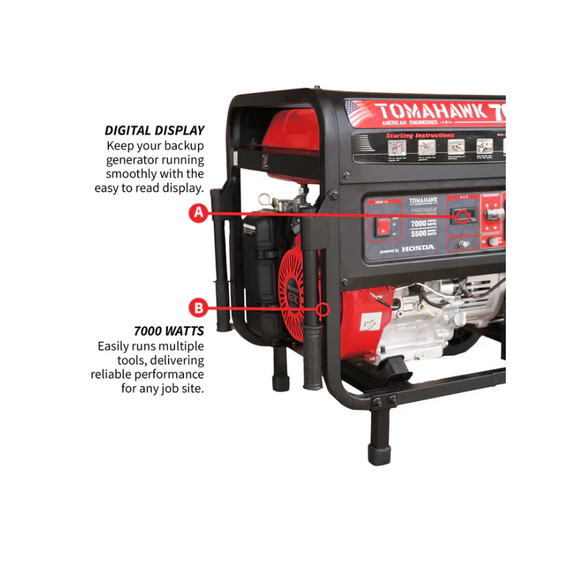 7000 Watt Honda Powered Portable Generator Gas Power Professional Use - Image 5