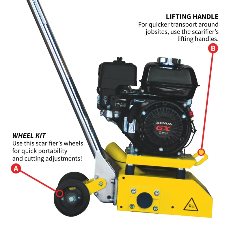 8" Gas Concrete Scarifier Planer Grinder with 5.5 HP Honda Engine Blade Bundle - Image 7