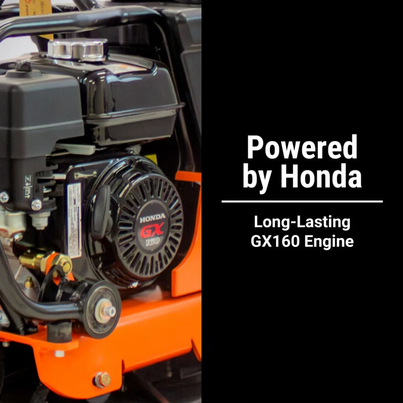 BravePro Forward Plate Compactor | 20 In. | Rubber Mat, Tank, and Wheel Kit | Honda GX160 - Image 4