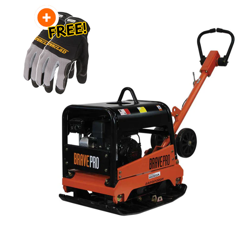 BravePro Reversible Plate Compactor | 20 In. | Wheel Kit | Honda GX200