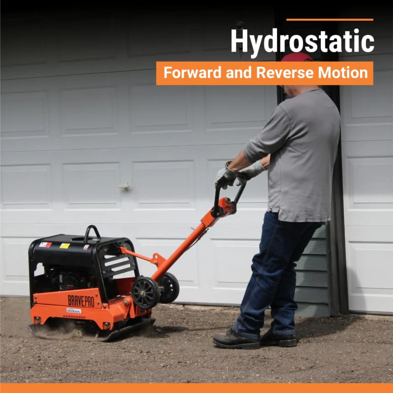 BravePro Reversible Plate Compactor | 20 In. | Wheel Kit | Honda GX200 - Image 5