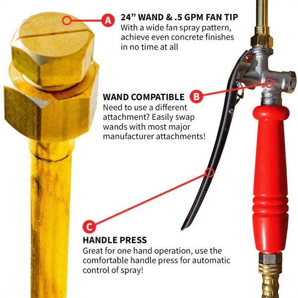 6.5 Gallon Backpack Concrete Sprayer .5 GPM Gas Finishing Tool for Cement Sealant Curing Stain - Image 4
