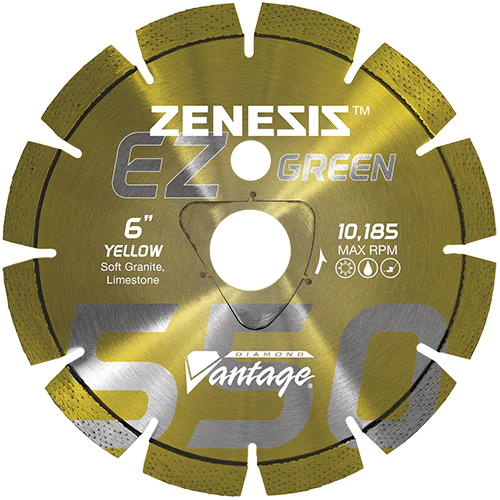 Diamond Tip Saw Blades - Z550 YELLOW - Green Concrete
