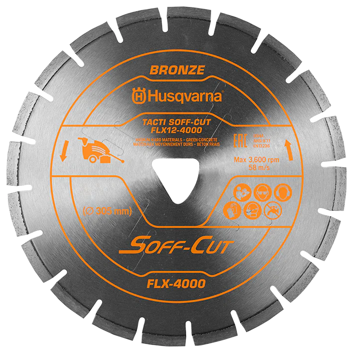 Early Entry Concrete Saw Blades - Husqvarna Flx 4000 Series Orange