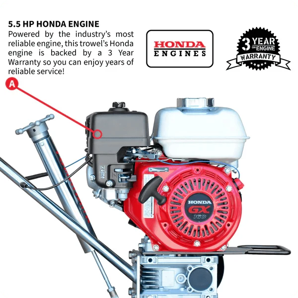 Edger Power Trowel – 24" Blade, 5.5HP Honda, 130 RPM - Image 3