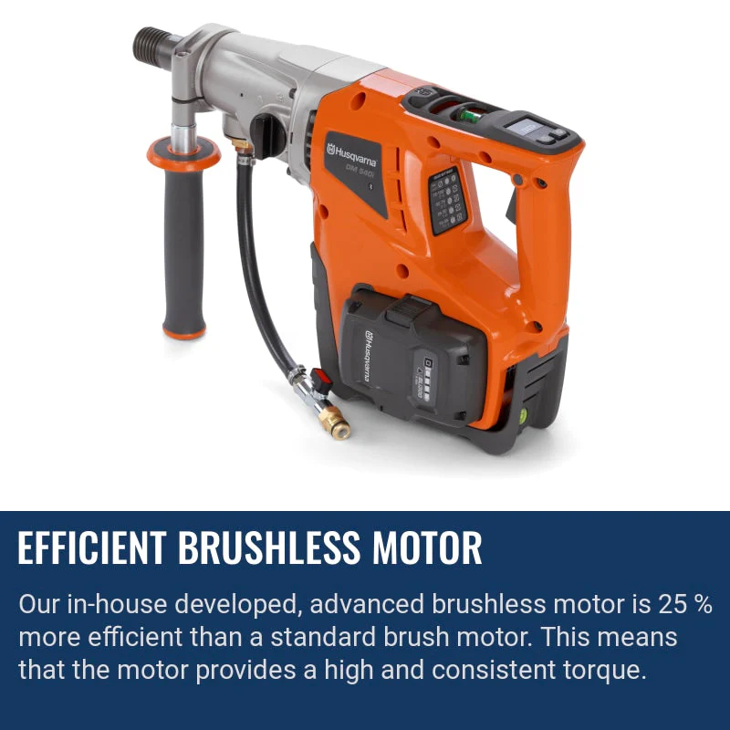 Husqvarna DM 540i Battery Core Drill Motor Kit with 2 BLi300 Batteries & QC500 Charger | Handheld Core Drill - Image 7
