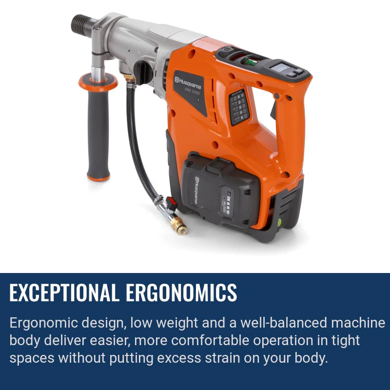 Husqvarna DM 540i Battery Core Drill Motor Kit with 2 BLi300 Batteries & QC500 Charger | Handheld Core Drill - Image 8