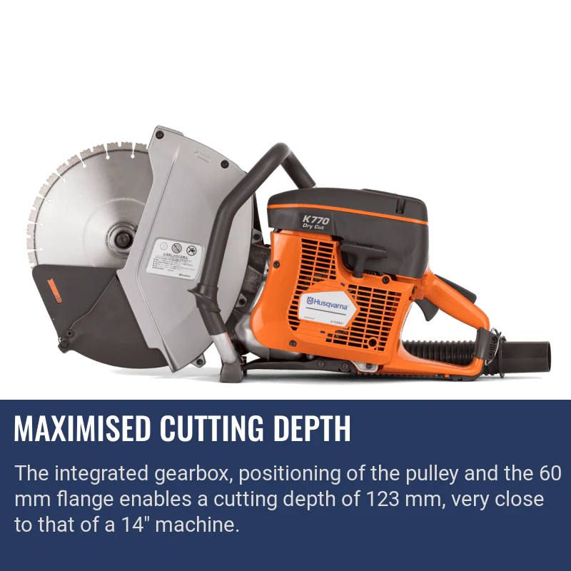 Husqvarna K770 Dry Cut Disc Cutter + FREE S45 Diamond Blade + FREE Ironclad Gloves - Image 6