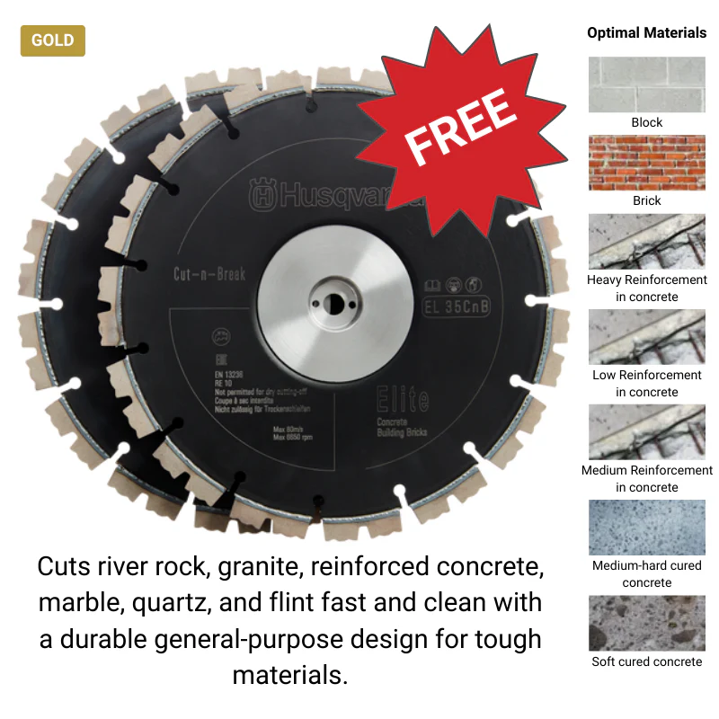 Husqvarna K4000 Cut‑n‑Break Electric Saw + FREE EL35 CnB Diamond Blades + Ironclad Gloves - Image 2
