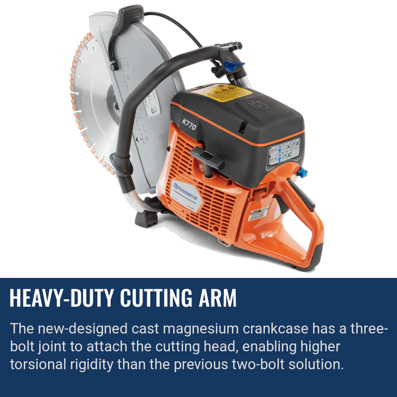 Husqvarna K770 Concrete Saw + FREE S45 Pro Blade + FREE Ironclad Gloves - Image 8