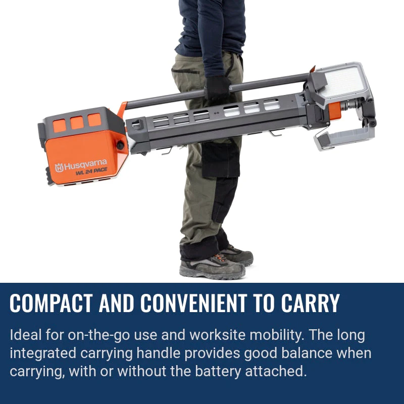 Husqvarna WL 24 PACE Work Light Kit — Battery or AC Powered LED Tower Light with Carrying Bag - Image 5