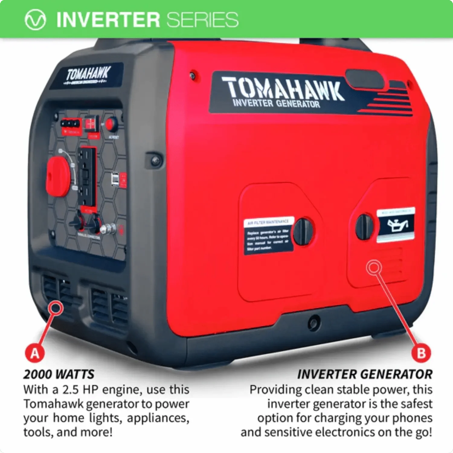 2000 Watt Inverter Generator Super Quiet Portable Gas Power Professional Use - Image 10