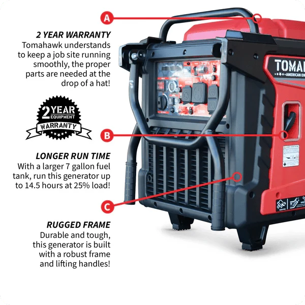 Inverter Generator – 10,000 Watt, Gas Powered, Electric Start, Super Quiet & Portable - Image 4