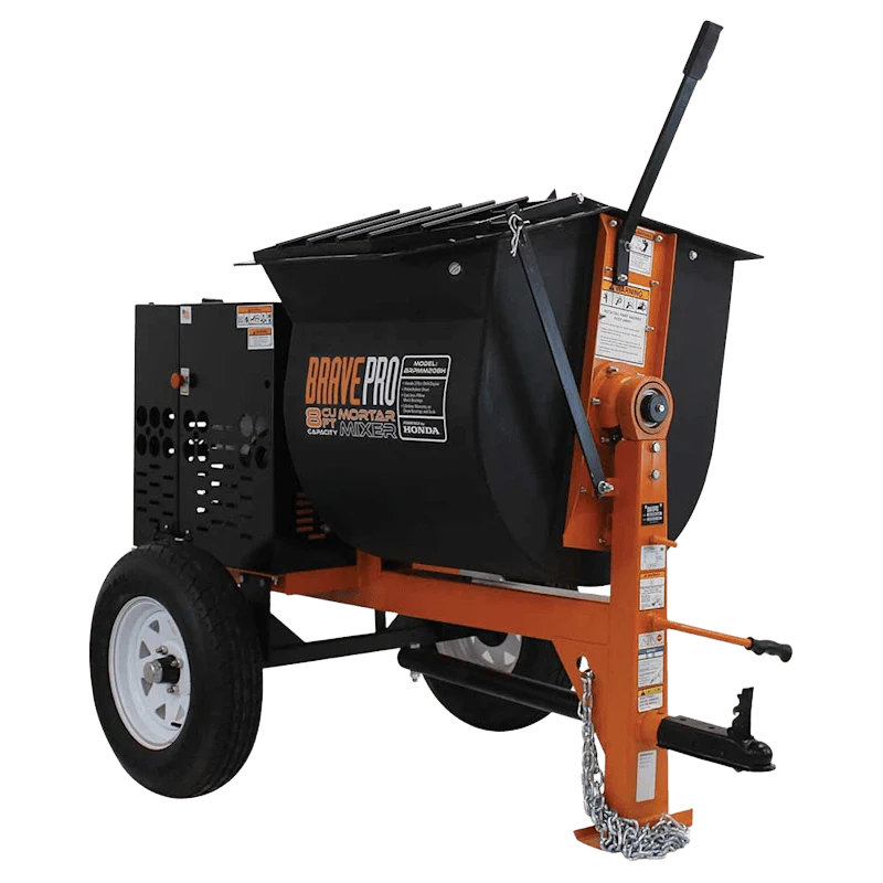 Brave Mortar Mixer | 8 Cu. Ft. Poly Drum | Honda GX239 Gas - Image 3