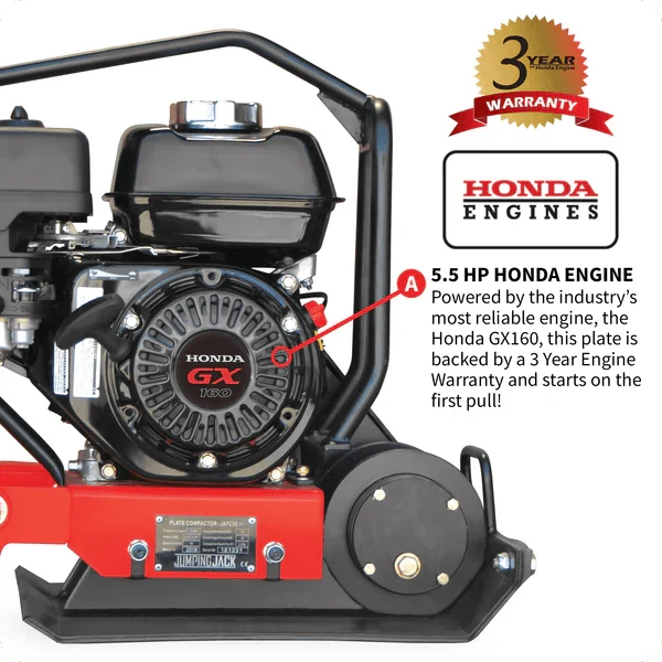 Plate Compactor – 5.5HP Honda, Vibratory Soil Tamper, 3-Year Warranty W/ Free Vibration Impact Ironclad Gloves - Image 6