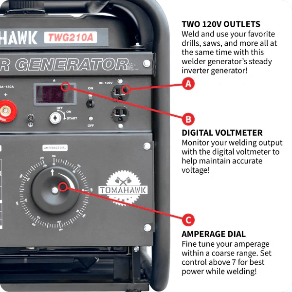 Welder Generator – Inverter, 50–210 Amps, 2,000 Watt Output - Image 4