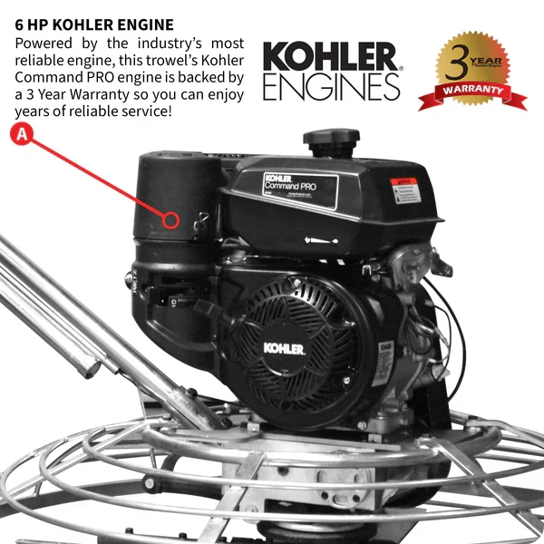 Power Trowel - 36" - Kohler 6Hp - 120 Rpm - Image 3
