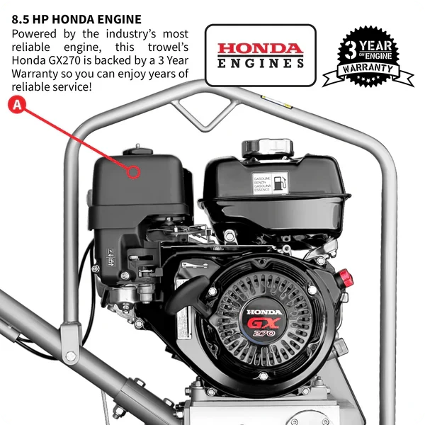 Power Trowel - 36" - Honda 9Hp - 160 Rpm - Fast Pitch - Image 3