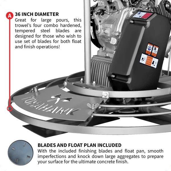 Power Trowel - 36" - Honda 9Hp - 160 Rpm - Fast Pitch - Image 5