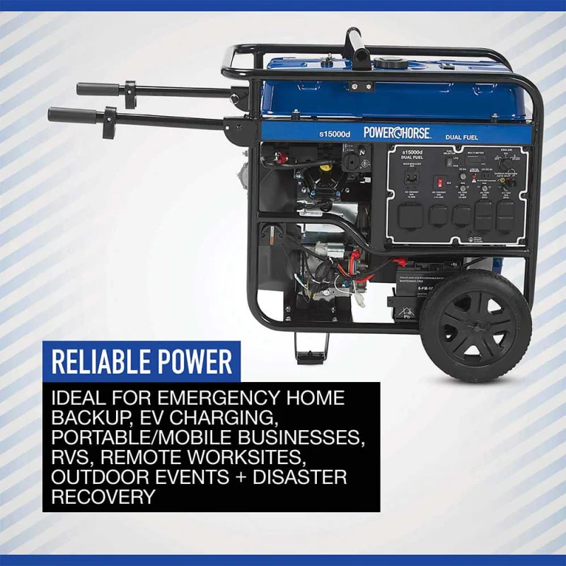 Powerhorse Generator | 15,000 Surge Watt | Dual Fuel | Electric Start - Image 8