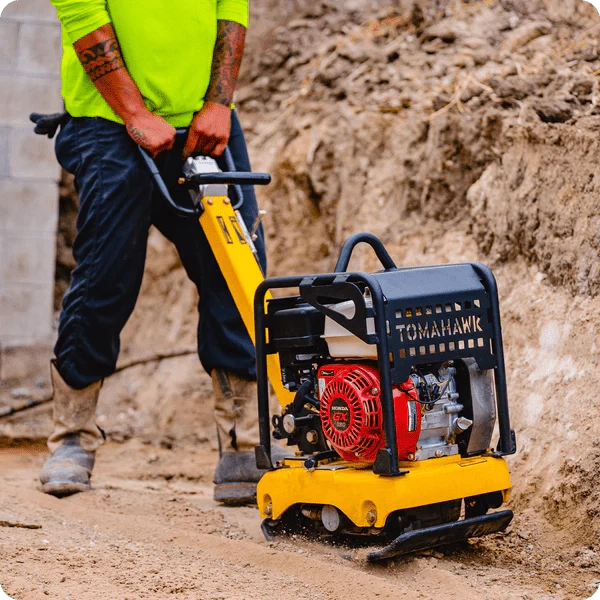 Reversible Plate Compactor - Honda GX160 - 5.5 HP - 3,500 lbs/ft_ W/ Free Vibration Impact Ironclad Gloves - Image 5