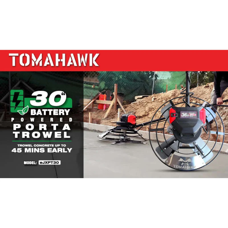 30" Battery-Powered Portable Power Trowel with 18ft Bull Float Handle - Image 4