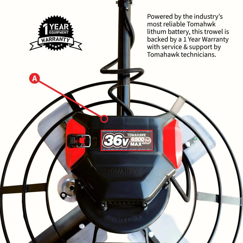 30" Battery-Powered Portable Power Trowel with 18ft Bull Float Handle - Image 6