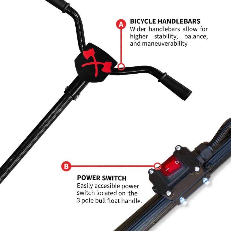 30" Battery-Powered Portable Power Trowel with 18ft Bull Float Handle - Image 8