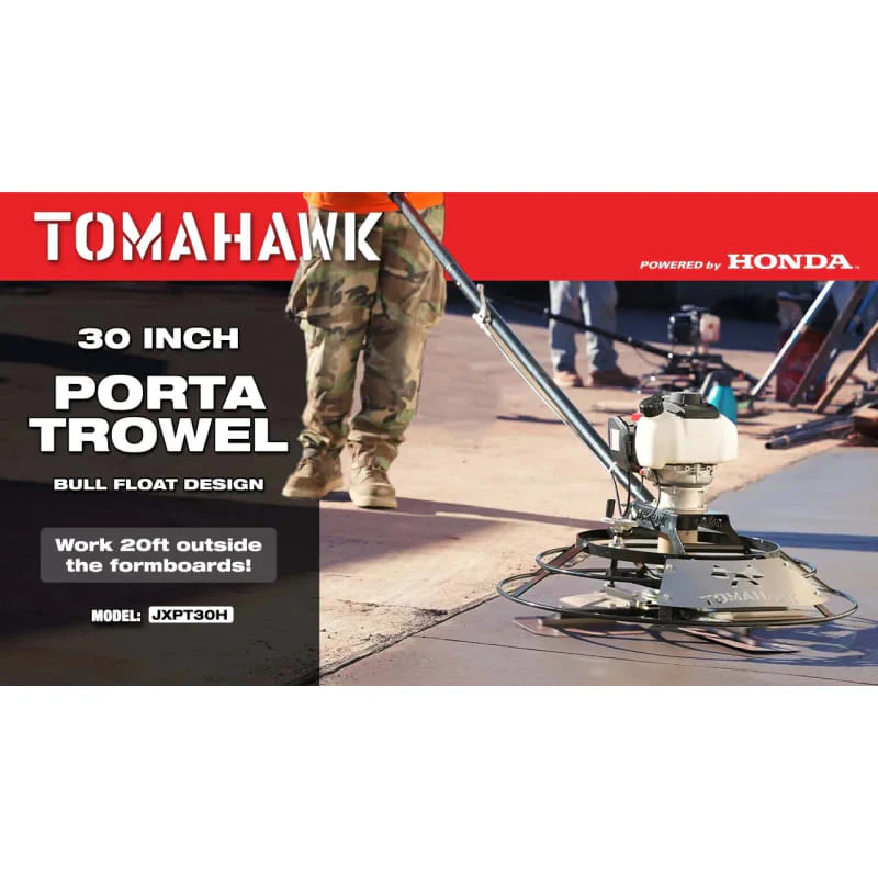 30" Portable Honda Concrete Power Trowel with 18ft Bull Float Handle GX35 - Image 4