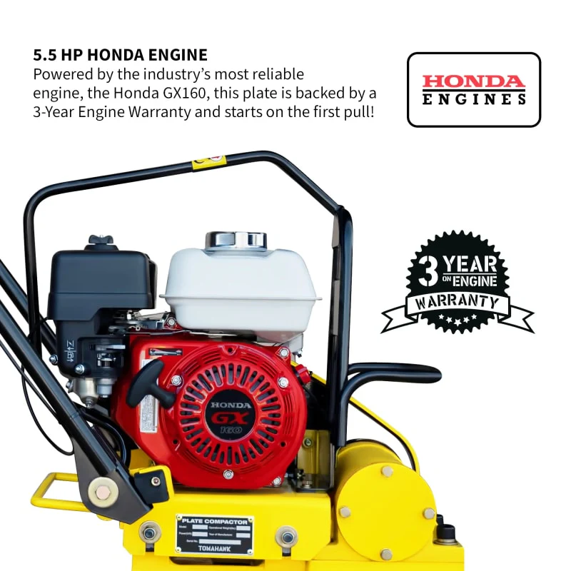 5.5 HP Honda Paver Roller Compactor 17x12 for Pavers, Bricks, Stone, Sand Compaction W/ Free Vibration Impact Ironclad Gloves - Image 5