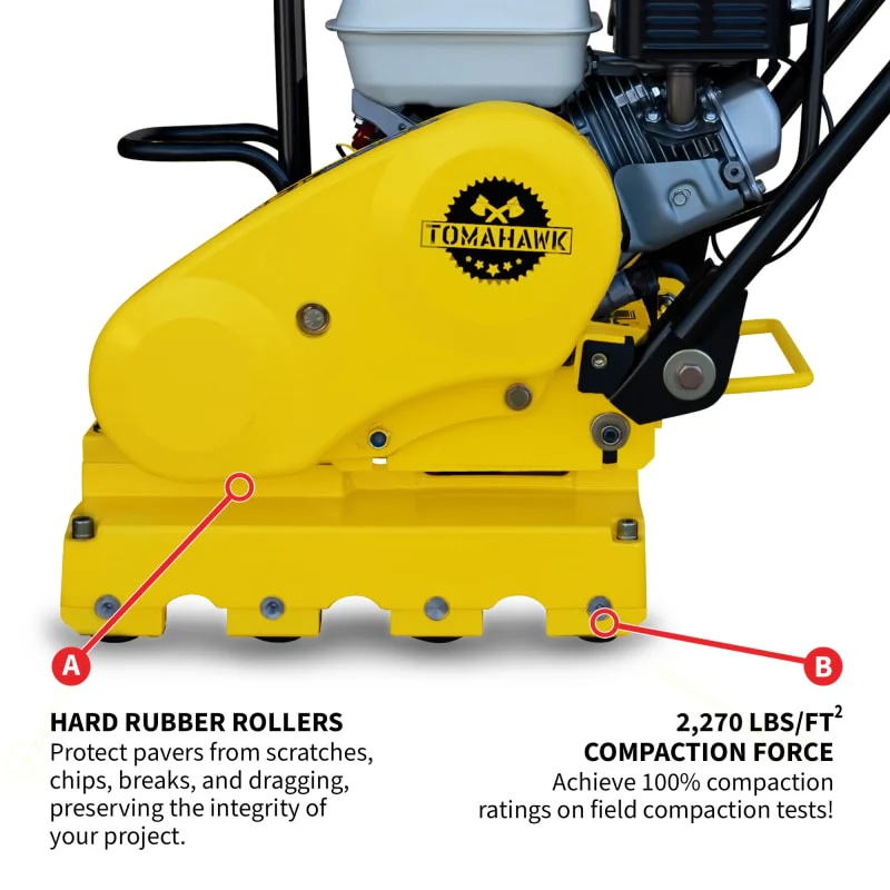 5.5 HP Honda Paver Roller Compactor 17x12 for Pavers, Bricks, Stone, Sand Compaction W/ Free Vibration Impact Ironclad Gloves - Image 6