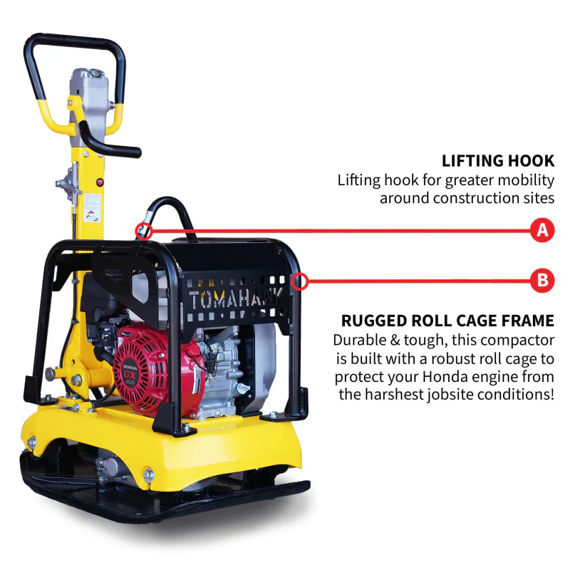 Tomahawk 6.5 HP Honda Reverse Hydraulic Plate Compactor for Soil, Aggregate, Cohesive Compaction W/ Free Vibration Impact Ironclad Gloves - Image 10