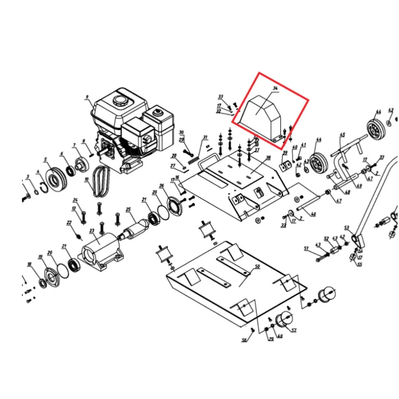 Belt Cover (P009) Spare Part for TPC80 6HP Kohler Compactor - Image 2