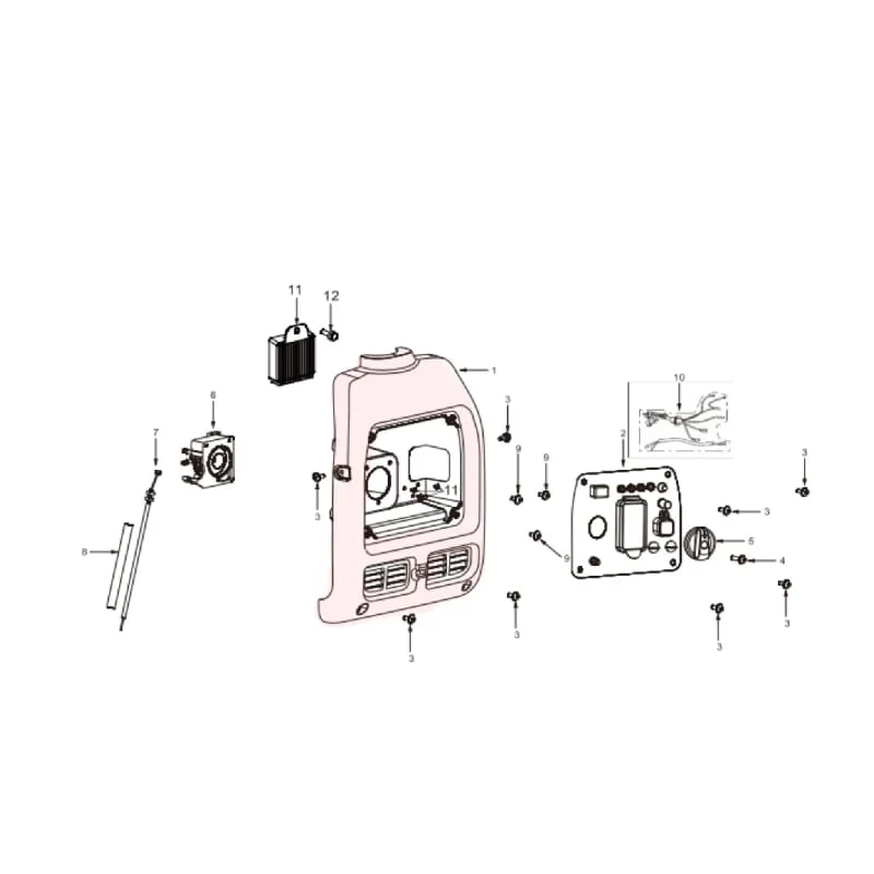Control Panel Cover Spare Part for TG3000i 3000 Watt Inverter Generator