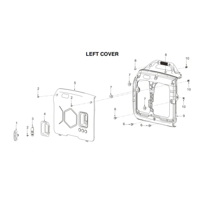 Left Cover Spare Part for TG3000i 3000 Watt Inverter Generator