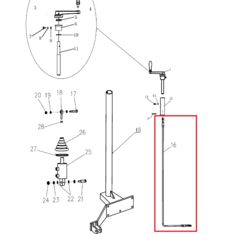 Left Side Throttle (P022) Spare Part for TRT46V 8ft Ride-On Power Trowel - Image 2