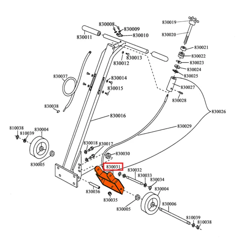 Liftplate (830031) (P033) Spare Part for TSCAR-8H 8" Scarifier Honda - Image 2