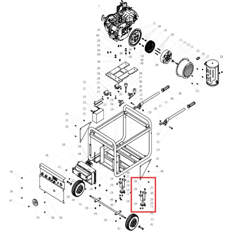 Replacement Foot Spare Part for TWG210A 210 Amp Welder Generator