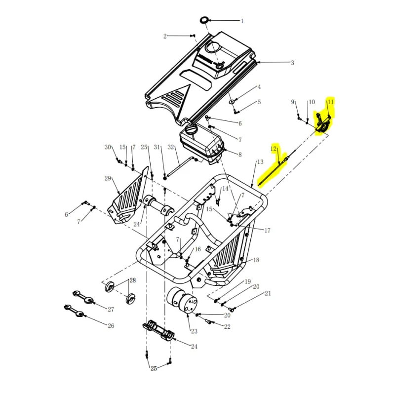 Throttle Assembly for JX60H and TR68H Tamping Rammer (1102-06000-3) & (1101-06000-4) - Image 2