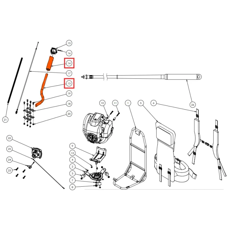 Throttle Control Handle (P015) Spare Part for TVIBH Honda Backpack Vibrator - Image 2