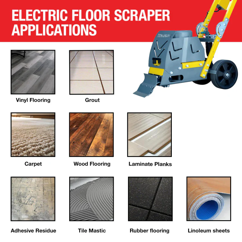 Electric Floor Scraper Vinyl Stripper Carpet Wood Floor Remover - Image 3