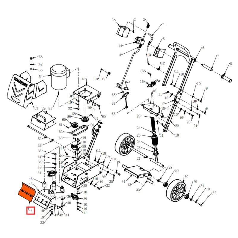 Upper Clamp Plate (1510-05000-3) (P014) Spare Part for TSCP8 8" Electric Floor Scraper - Image 2