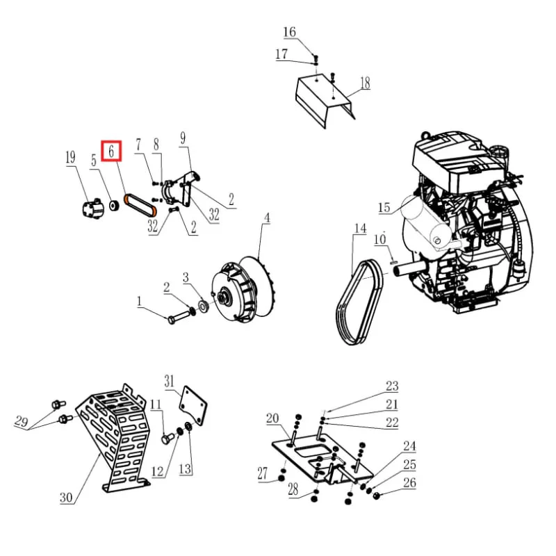 V-Belt Spare Part for TRT46V 8ft Ride-On Power Trowel - Image 2