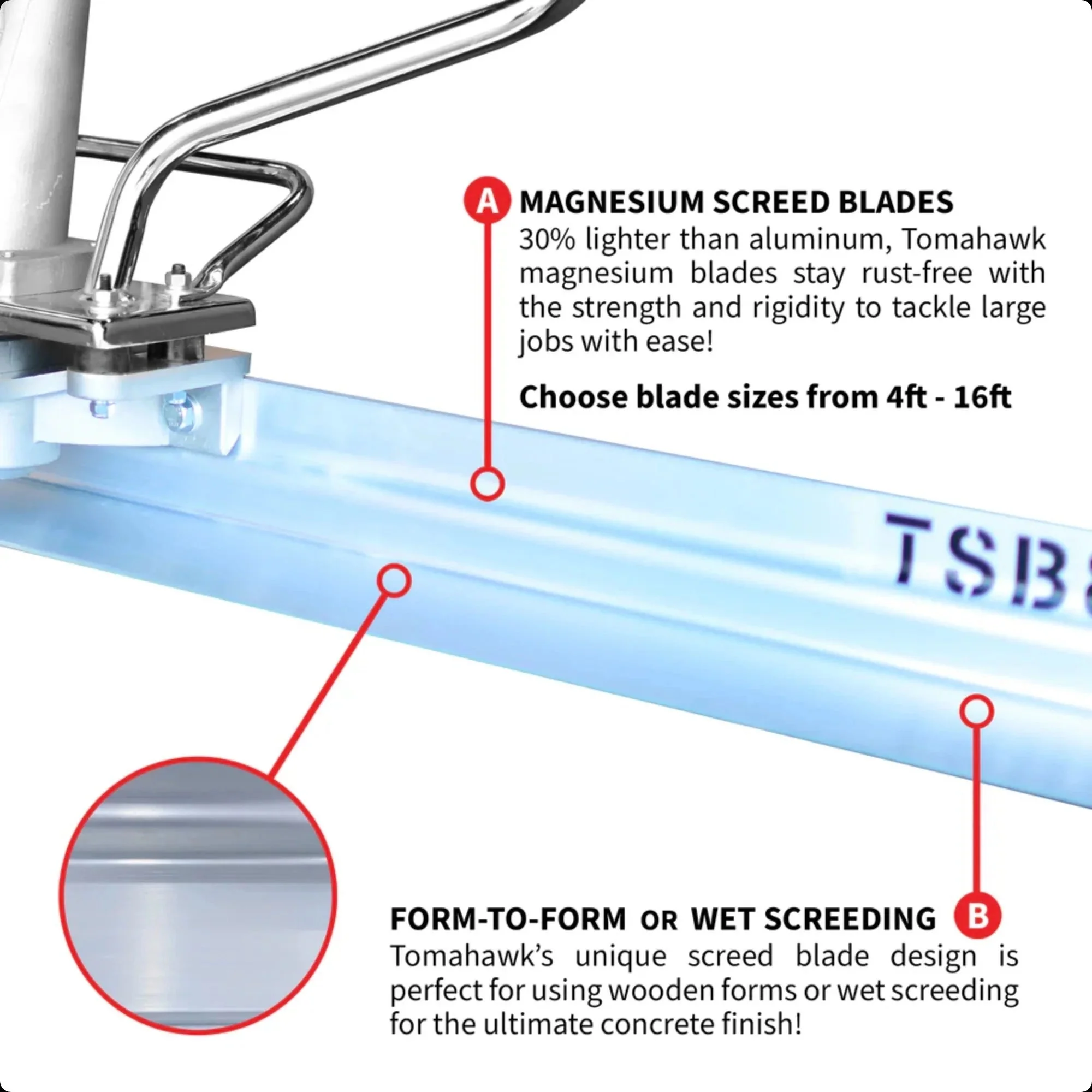 Pro Series - Magnesium Vibrating Screed Board (4' - 16' Sizes) Bundle & Save! - Image 3