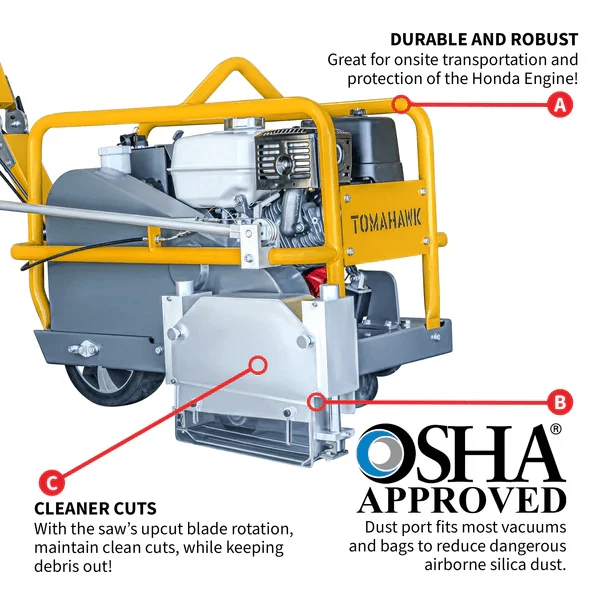 Soft Cut Concrete Saw - 13 HP - 1.5" Depth - 10" Blade - Image 4