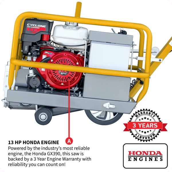 Soft Cut Concrete Saw - 13 HP - 1.5" Depth - 10" Blade - Image 7