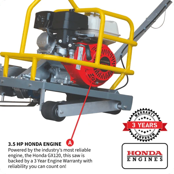 Soft Cut Concrete Saw – 6" Blade, 1 3/16" Depth, 3.5HP Engine - Image 3