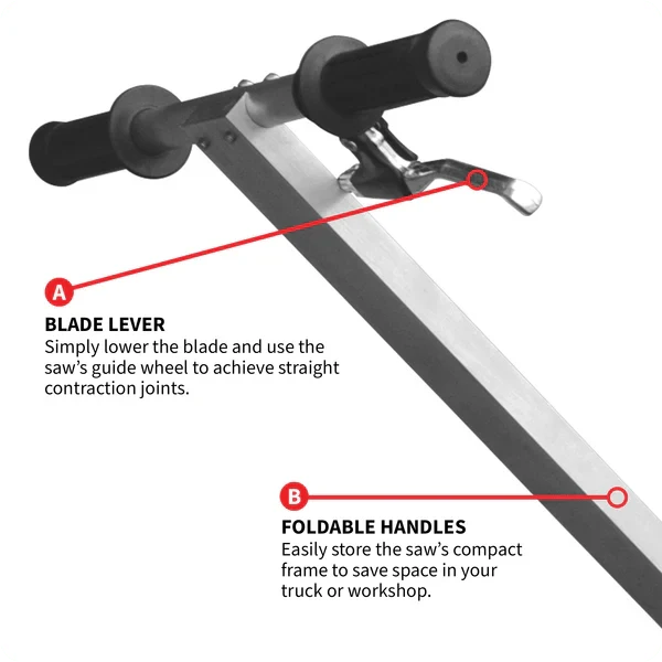 Soft Cut Concrete Saw – 6" Blade, 1 3/16" Depth, 3.5HP Engine - Image 6