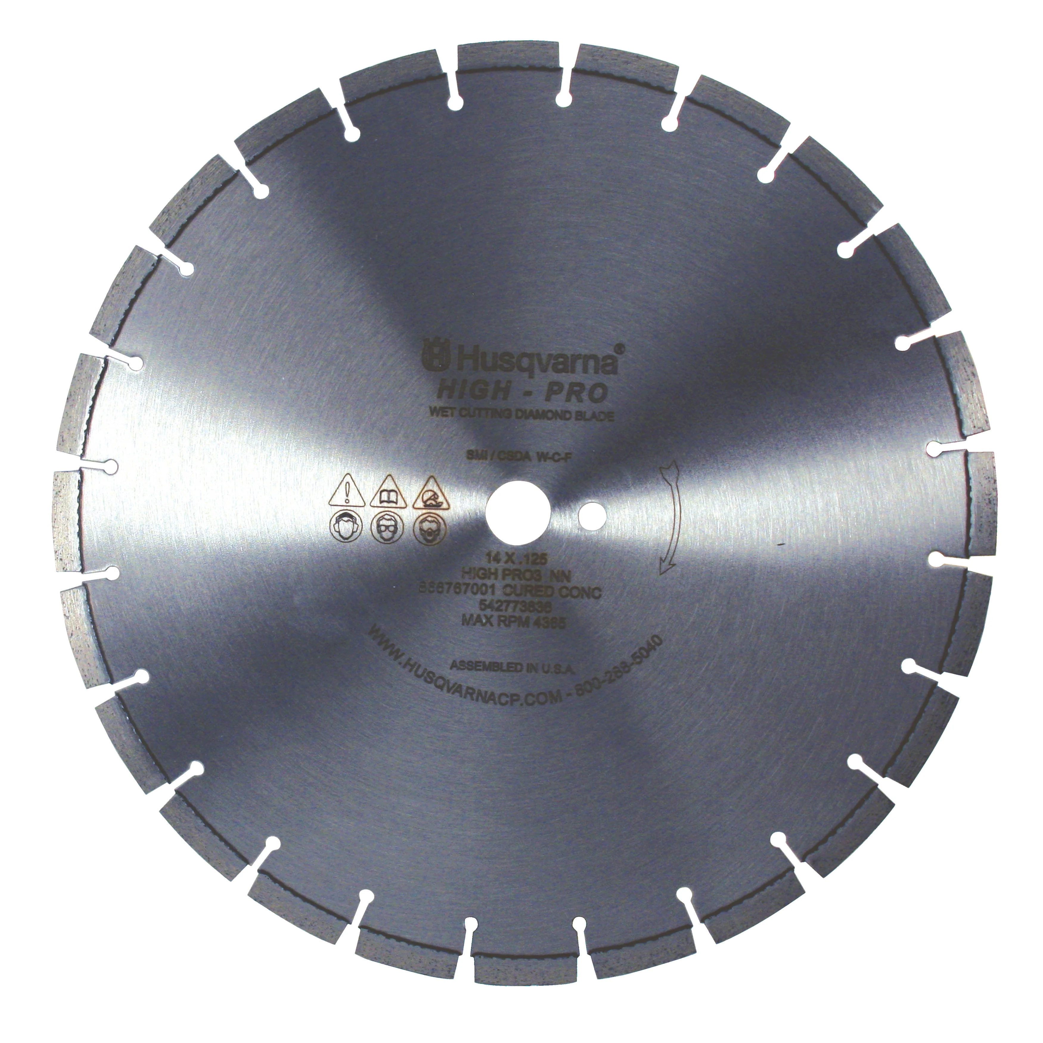Wet Saw Diamond Blade - Husqvarna High Pro Cured
